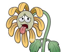 Imagine cu cartoon barley plant with a big smile, flexing its muscles.