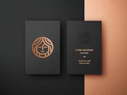The realistic hands and custom background option. Foil Embossing Business Card Mockup Free Mockup