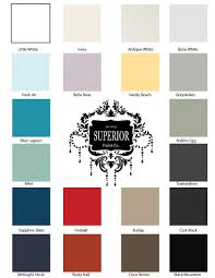 New 2016 Superior Paint Co Chalk Furniture And Cabinet Paint Colour Chart Paint Color Chart Chalk Furniture Designer Paint Colors