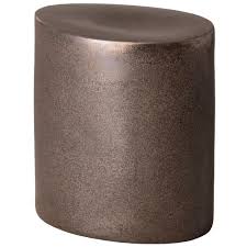 A beautifully crafted stool for contemporary dressing areas, the. Oval Garden Stool Gun Metal Scenario Home