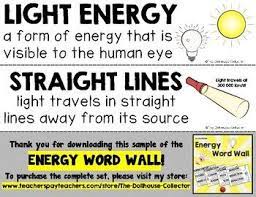 Energy Word Wall Freebie Sample Light Energy Word Wall Freebies Samples Elementary Physical Science
