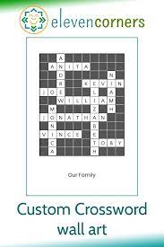 Custom Crossword Puzzle Wall Art In 2020 Personalized Family Wall Art Personalised Family Print Personalised Prints