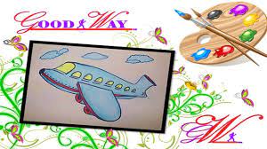 طريقة رسم وتلوين طائرة how to draw an plane easy step by step drawings draw easy step