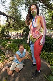 NYC body artist Andy Golub hits Union Square to paint the naked