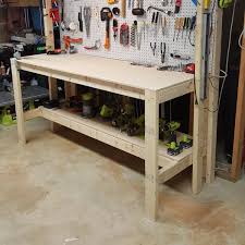 Put two holes in the cross support of the frame. What Is The Best Size For A Garage Workbench Garage Sanctum