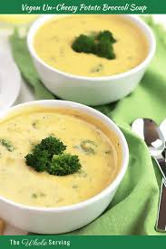 Vegan Un Cheesy Potato Broccoli Soup Recipe Broccoli Soup Cheesy Potatoes Cheesy Potato Soup