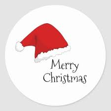 Santa Hat Merry Christmas Classic Round Sticker Zazzle Com Christmas Images Free Christmas Stickers Merry Christmas