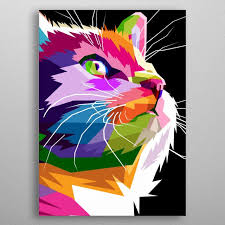 Close Up Of Face Cat Poster Print By Peri Priatna Displate In 2021 Pop Art Animals Pop Art Cat Pop Art Posters