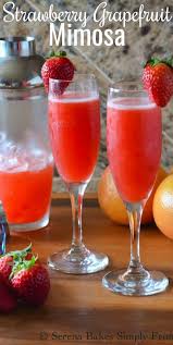 Strawberry Grapefruit Mimosas In 2020 Grapefruit Mimosa Easter Cocktails Drinks