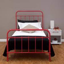 The guardrail on the upper side is heightened and. Industrial Retro Metal Hospital Single Bed Red Frame Kids Vintage Style In Mill Park Vic Ebay Red Bedding Bed Bed Frame Design