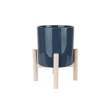 At phenomenal discounts, purchasing such stunning blue ceramic planters has never been so easy. Dark Blue Ceramic Footed Trestle Plant Pot Modern Pots Planters