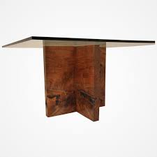 Contact supplier request a quote. Claro Walnut Dining Table Base Square Glass Top Rotsen Furniture