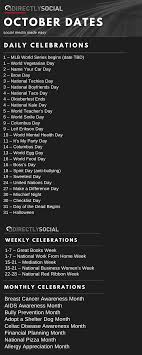 October 2020 Wacky Holidays Wacky Holidays Direct Marketing Strategies National Day Calendar