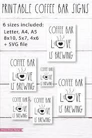 Download Coffee Bar Decor Love Is Brewing Printable Press Print Party