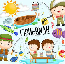 We are a great resource for free online learning. Fisherman Fishing Clipart Cute Kids Clip Art Activity Etsy In 2021 Kids Clipart Clip Art Fish Clipart