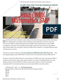 Maybe you would like to learn more about one of these? Simulasi Unbk Matematika Smp Tahun 2020 Soal Dan Pembahasan Paket B Www Defantri Com Pdf