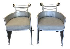 Pair Of Artist Forged Iron Chairs With Cushions On Chairish Com Iron Chair Chair Club Chairs