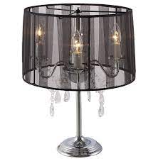 Lampe de salon noir baroque chic vical home. Lampe De Chevet Klassik Noire Baroque A Pampilles Lampe Design