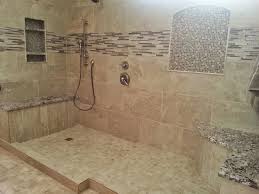 Walk In Shower With Dry Off Area Kitchen Bathroom Remodel Doorless Shower Boutique Interior