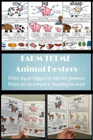 Posters Farmanimals Farmtheme Teacha Treasuresforthematicteaching Farm Animal Posters Or Print Smaller And Make A Farm Animals Animal Lessons Farm Theme