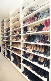 Wall Of Shoe Shelves Design Ideas