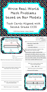 Write Real World Math Problems Based On Bar Models Task Cards Singapore Math 2nd Grade Math Math In Focus