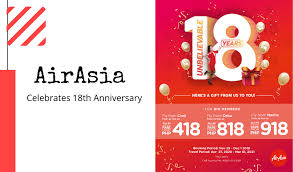 Airasia big sale 2019 promotional fares from rm12. Airasia Celebrates 18th Anniversary With Seat Sale Starting At P418