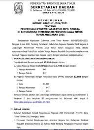 Tahun 2021 khusus peserta dengan pemilihan lokasi tes diluar jawa timur. Formasi Cpns 2021 Jawa Timur Pdf Jumlah Lowongan Cpns Jatim 2021
