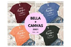 Bella Canvas 3001 Mockup Bundle V32 In 2020 Design Mockup Free Mockup Free Psd Free Psd Design