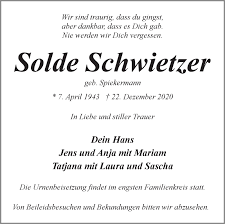 1 à 100 sur 1509. Traueranzeigen Von Solde Schwietzer Trauer Gedenken