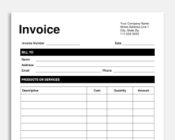 invoice template pdf google docs word business invoice etsy
