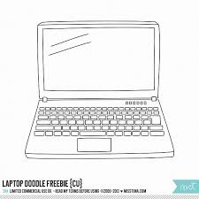 Laptop Doodle Cu Freebie Laptop Drawing Doodles Digi Stamps
