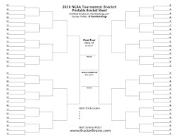 Ncaa Printable Bracket 2020 Free March Madness Brackets