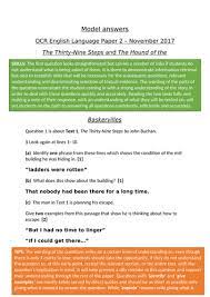Join our head of curriculum for aqa 2017 english language paper 2 q2mrs whelan's english. Ocr Gcse English Language Paper 2 Model Answers November 2017 Teaching Resources