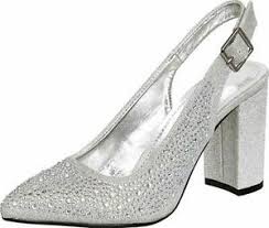 Details About Cambridge Select Womens Pointed Toe Glitter Crystal Rhinestone Slingback Block