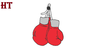 Cartoon boxing gloves classic round sticker. How To Draw Boxing Gloves Step By Step
