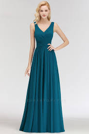 Nora Cheap A Line V Neck Sleeveless Long Ruffles Chiffon Bridesmaid Dresses Teal Bridesmaid Dresses Bridesmaid Dresses Long Chiffon Chiffon Bridesmaid
