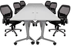 Laminate helps reduce cost because of how it is made with a modular option the room can be configured into many shapes, for example arranging all the tables in a t or u shape will allow more a lot more people. 48 X 180 Modular Flip Stow Conference Table