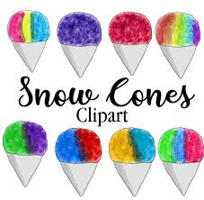10 Pack Snow Cones Clipart Instant Download Shaved Ice Etsy Snow Cones Frozen Summer Cones