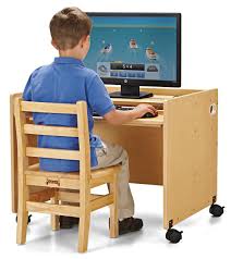 Single Children S Desk W Wheels Jonti Craft Height Adjustable Shelf Natural Adjustable Shelving Kids Computer Jonti Craft
