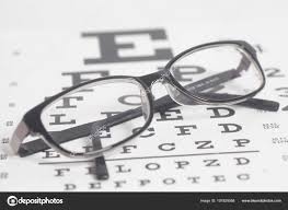 Eyeglasses Eyesight Test Chart Background Close Stock