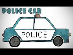Don't forget to depict glare on glass surfaces. How To Draw A Police Car Easy Step By Step Drawing For Kids Drawing For Kids Step By Step Drawing Easy Drawings For Kids