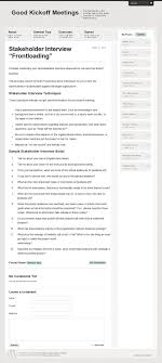 Stakeholder Interview Frontloading Good Kickoff Meetings Gestion Projet Gestion