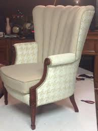 Sold Hounds Tooth Channel Back Arm Chair Etsy Reupholster Chair Dining Armchair Accent Chairs For Living Room