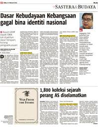 Artikel ini akan mengulas secara ringkas arti wawasan kebangsaan disertai contohnya. Dasar Kebudayaan Kebangsaan Gagal Bina Identiti Nasional Klik