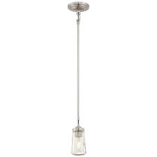 Minka Lavery Poleis 1 Light Brushed Nickel Mini Pendant 3301 84 The Home Depot