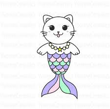 Magic cat mermaid with horn. Cartoon Mermaid Svg Mermaid Tail Svg File Mermaid Cat Svg Etsy Cute Easy Drawings Mermaid Cat Cute Cartoon Drawings