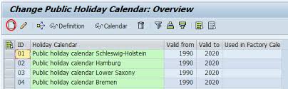 Sap Pm Create Factory Calendar Assign To Plant