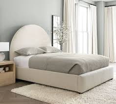 Bedframe is adjustable to all sizes from twin to queen with just the one bedframe. Beds Full Queen And King Beds Bed Frames Pottery Barn Upholstered Beds Upholstered Headboard Bed Frame