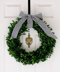 Black And White Striped Ribbon Bow Crane Concept First Project Of The Year Christmas Wreaths Holiday Decor Christmas Decorations